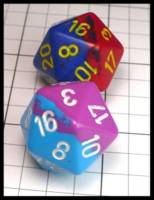 Dice : Dice - 20D - Chessex Half and Half  - JA Collection Apr 2024